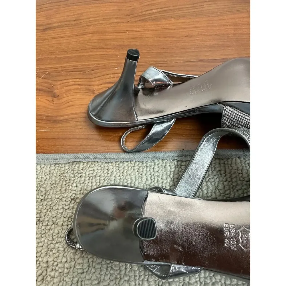 Nina Heels 10M EU 40 Silver Strappy